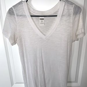 PINK Victoria Secret Vneck White Teeshirt